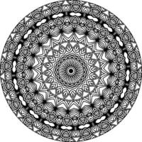 Easy mandala, simple mandalas flowers coloring page on white background. vector