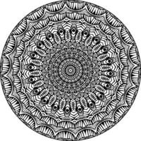 Simple doodle mandala with floral and heart patterns on a white isolated background. For coloring book pages. vector