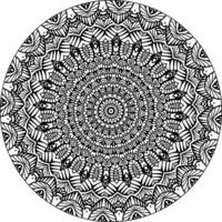 Simple doodle mandala with floral and heart patterns on a white isolated background. For coloring book pages. vector