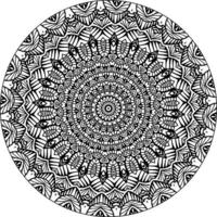 Simple doodle mandala with floral and heart patterns on a white isolated background. For coloring book pages. vector