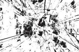 Broken glass texture effect on a white background. Stained surface and broken glass grunge effect vector. Rusty background and dust grunge effect vector with black and white colors.