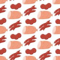 Sausage and ham seamless pattern vector