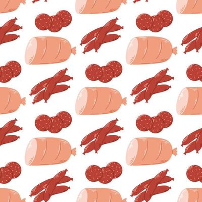 Sausage and ham seamless pattern