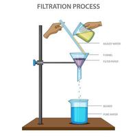 filtración proceso Ciencias experimentar vector ilustración