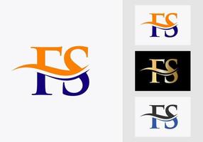 Initial Monogram Letter FS Logo Design. FS Logotype Template vector