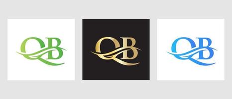 Initial Monogram Letter QB Logo Design. QB Logotype Template vector