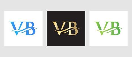 Initial Monogram Letter VB Logo Design. VB Logotype Template vector