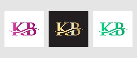 Initial Monogram Letter KB Logo Design. KB Logotype Template vector