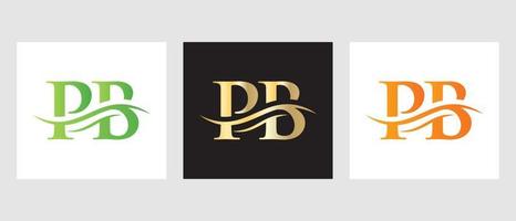 Initial Monogram Letter PB Logo Design. PB Logotype Template vector