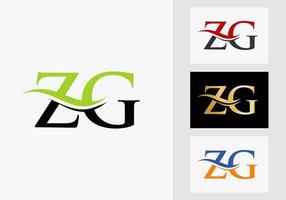 inicial monograma letra zg logo diseño. zg logotipo modelo vector