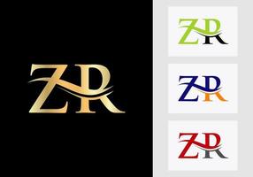 Initial Monogram Letter ZR Logo Design. ZR Logotype Template vector