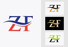 inicial monograma letra zf logo diseño. zf logotipo modelo vector