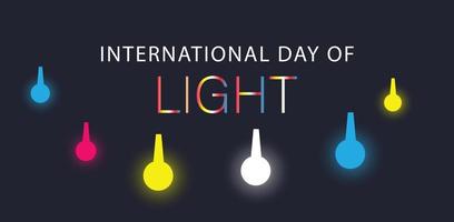 international day of light. Template for background, banner, card, poster. vector illustration.