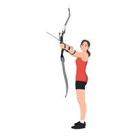 Archery athlete with compound bow. vector