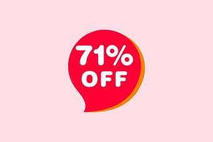 71 percent Sale and discount labels. price off tag icon flat design. vector