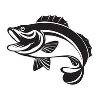 bass fish icon isolated on white background. Logo design element, label, emblem, mark, brand mark vector illustration