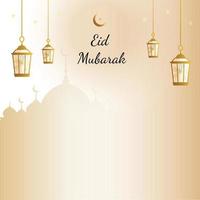 eid Mubarak plano estilo decorativo saludo antecedentes vector