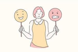Manage Emotions, Training, Mood concept. vector