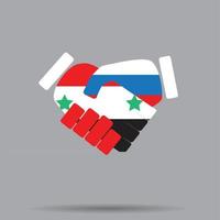 Symbol sign handshake Syria and Russia vector