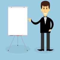 Man with banner presentation vector