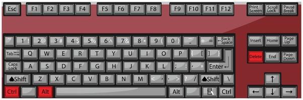 Combination button keyboard ctrl alt delete vector