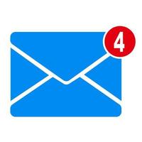 nuevo entrante mensajes con notificación icono. abierto correo sobre con entrante mensaje. sin abrir no leído mensaje notificación alerta recordatorio. correo electrónico mensaje expedido exitosamente. no leído correo electrónico notificación. vector