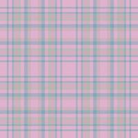 Plaid seamless pattern in pink. Check fabric texture. Vector textile print.