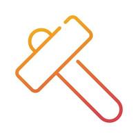 blacksmith hammer carpentry tool gradient icon vector illustration