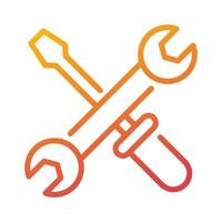wrench carpentry tool gradient icon vector illustration