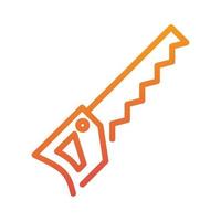 hand saw carpentry tool gradient icon vector illustration