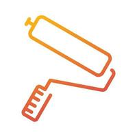 paint roller carpentry tool gradient icon vector illustration