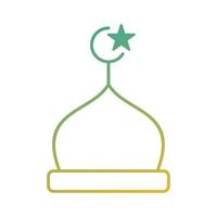 mosque dome with star islamic gradient icon vector illustration