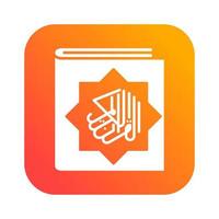 quran book with translation al quran al karim islamic gradient icon button vector illustration