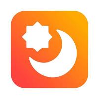 moon and star islamic gradient icon button vector illustration