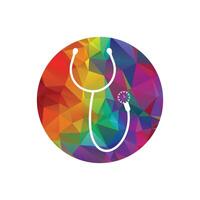 Stethoscope Icon Logo Design circle Element shape. Stethoscope vector icon.