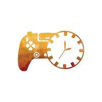 Game controller and clock icon. Game controller and clock vector icon. a concept of game time