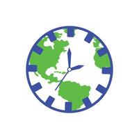 Clock icon in flat style. Time vector illustration on white isolated background. Clock business concept.