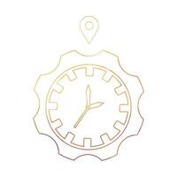 time clock with pin location isolated icon vector illustration design vector illustration design