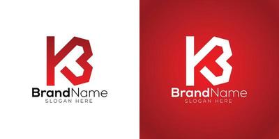 Abstract Letter K 3 Or K B logo design template vector