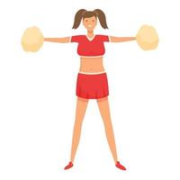 Woman pom dance icon cartoon vector. Cheer leader vector