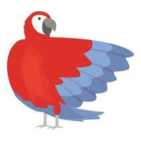 rojo guacamayo icono dibujos animados vector. tropical pájaro vector