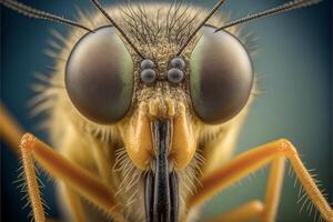 close up photo of a bugs face. generative ai.