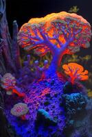 close up of a mushroom on a rock. . photo