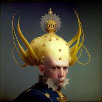 man with a golden crown on his head. . photo