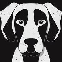 black and white drawing of a dalmatian dog. . photo