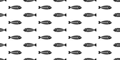 fish seamless pattern vector fish bone shark fin salmon isolated wallpaper background repeat