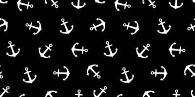 Anchor seamless pattern helm vector maritime nautical sea ocean boat isolated background wallpaper black