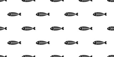 fish seamless pattern vector shark dolphin fish bone isolated wallpaper background