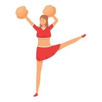 Cheer girl icon cartoon vector. Pom leader vector