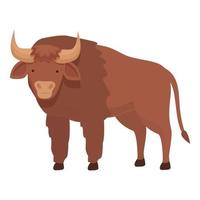 Farming buffalo icon cartoon vector. Farm mammal vector